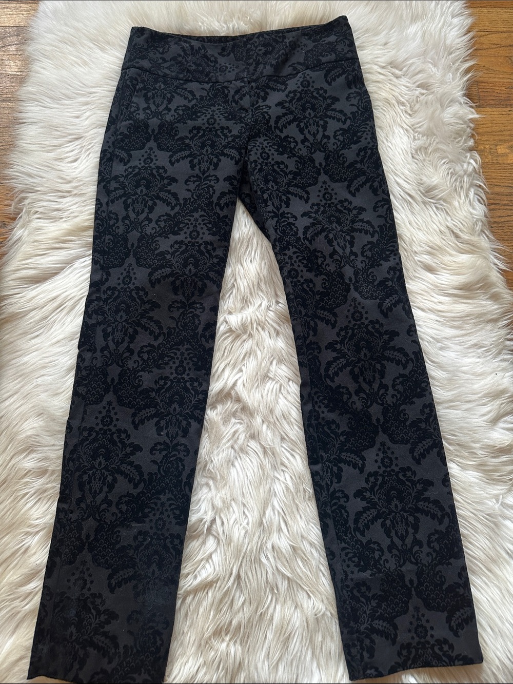 INC Women's Black Patterned Stretch Bootcut pants /4